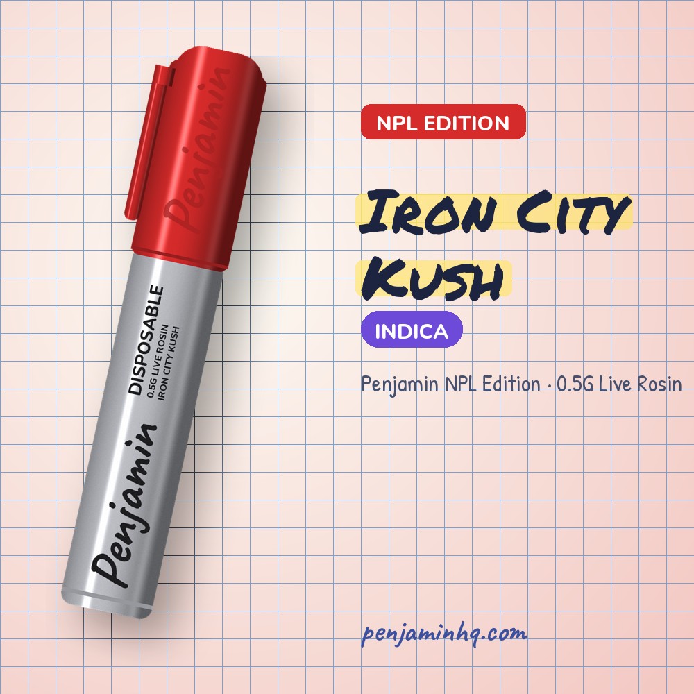 Penjamin Iron City Kush NPL Edition 0.5G Live Rosin – PenjaminHQ